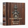 Family Recipe Book Vintage Antique Wood 3 Ring Binder