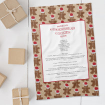 Family Recipe Christmas Gingerbread Man Keepsake Kitchen Towel