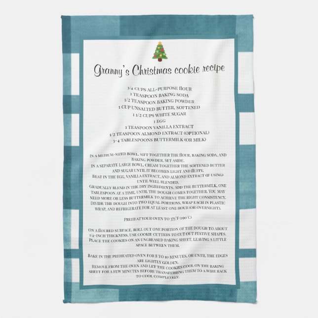 Family recipe Christmas Kitchen Towel (Vertical)