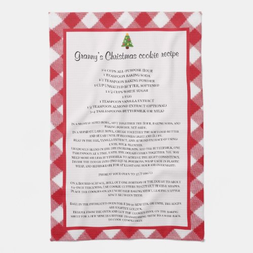Family recipe Christmas Kitchen Towel