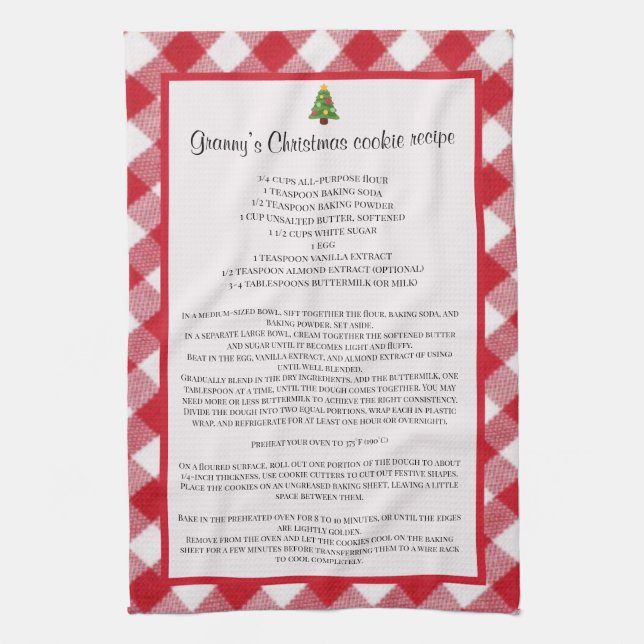 Family recipe Christmas Kitchen Towel (Vertical)