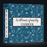 Family Recipe Cookbook Personalized Custom 3 Ring Binder<br><div class="desc">Family Recipe Cookbook Personalized Custom</div>