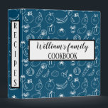 Family Recipe Cookbook Personalized Custom 3 Ring Binder<br><div class="desc">Family Recipe Cookbook Personalized Custom</div>