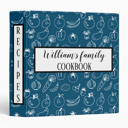 Family Recipe Cookbook Personalized Custom 3 Ring Binder