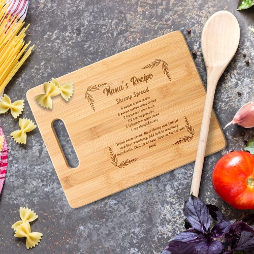 Family Recipe Etched Bamboo Wooden Cutting Boards