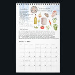 Family Recipe Heirloom Keepsake | Watercolor Calendar<br><div class="desc">Turn handwritten recipes from your mother or grandmother or aunts into gorgeous and sentimental gifts. Any recipe can be designed. In fact, this would also make the perfect gift for any member of the family or to keep for yourself. Stunning collection of hand painted illustrations. Personalize this beautiful calendar with...</div>