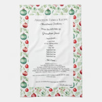 Family Recipe Heirloom Text Christmas Ornament
