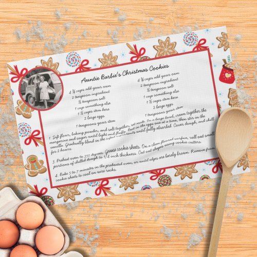 Family Recipe Holiday Baking Christmas Cookies Kitchen Towel