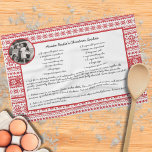 Family Recipe Holiday Red White Scandinavian Photo Kitchen Towel<br><div class="desc">Customize this Family Recipe Holiday Red White Scandinavian Photo kitchen towel holiday gift idea to celebrate friends, family, or one of your favorite people. This personalized gift makes a thoughtful custom Christmas gift. Family and friends will love this Family Recipe Holiday Red White Scandinavian Photo kitchen towel personalized Christmas holiday...</div>