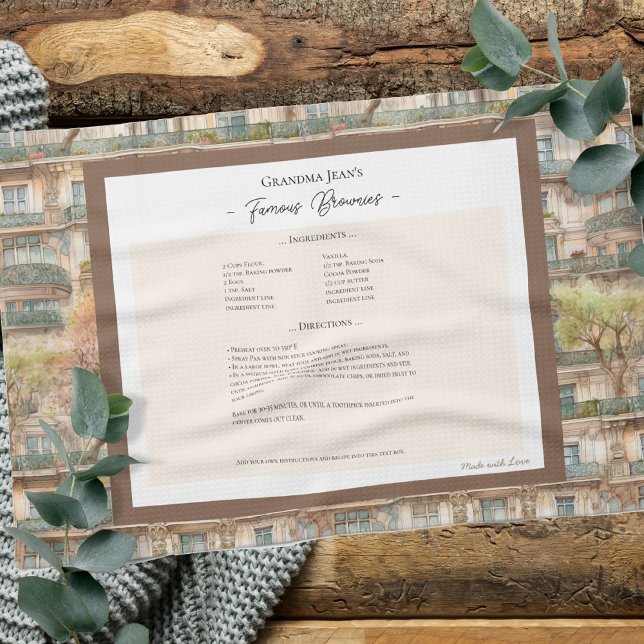 Family Recipe Keepsake Apartment Pattern Kitchen Towel (Creator Uploaded)