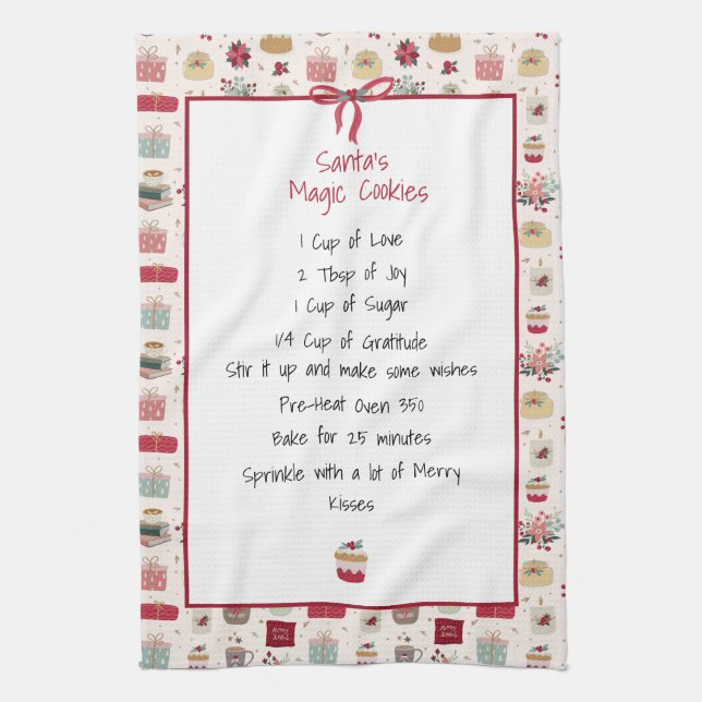Family Recipe Keepsake Christmas  Kitchen Towel (Vertical)