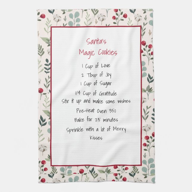 Family Recipe Keepsake Christmas  Kitchen Towel (Vertical)