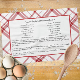 Family Recipe Keepsake Christmas Kitchen Towel