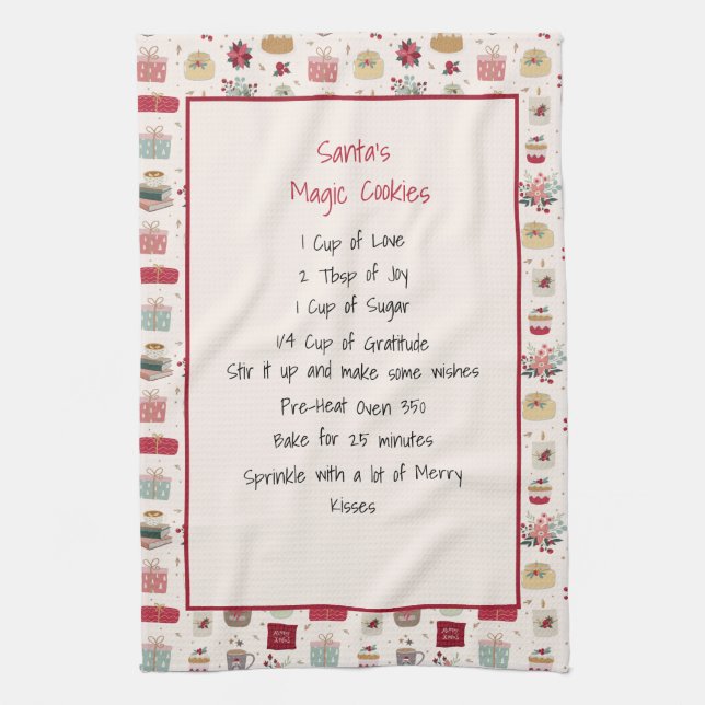 Family Recipe Keepsake Christmas  Kitchen Towel (Vertical)