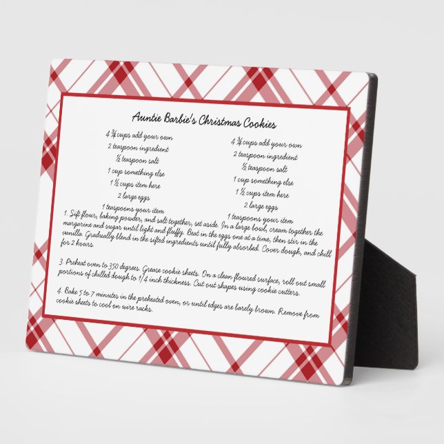 Family Recipe Keepsake Christmas Plaque (Side)