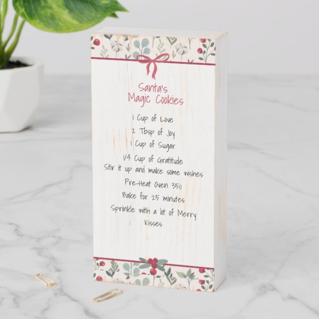Family Recipe Keepsake Christmas  Wooden Box Sign (In Situ Vertical)