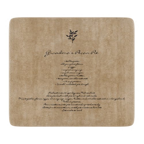 Family Recipe Keepsake Custom Text Cutting Board