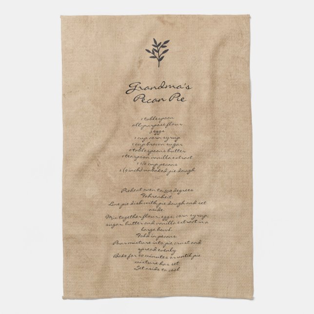 Family Recipe Keepsake Custom Text Kitchen Towel (Vertical)