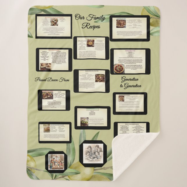 Family Recipe Keepsake Sherpa Blanket (Front)
