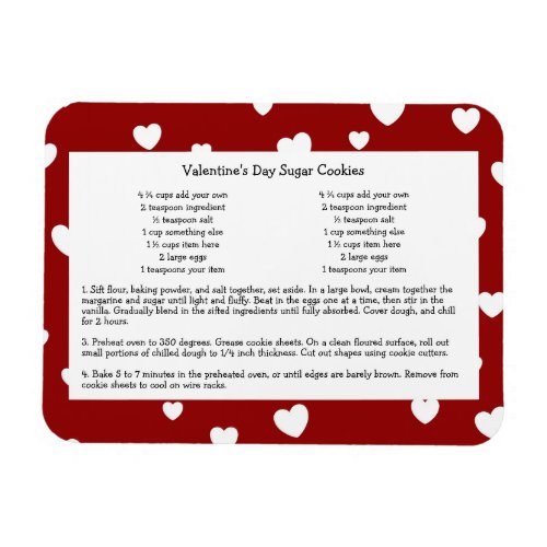 Family Recipe Keepsake Valentines Day Magnet