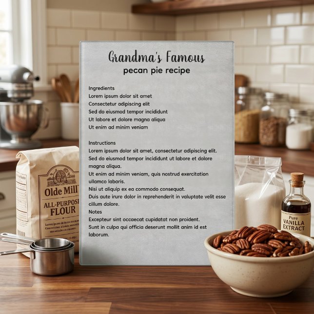 Family Recipe Personalized Add Your Own Text Cutting Board (Family Recipe Personalized Add Your Own Text Cutting Board by Ricaso. A great family keepsake idea)