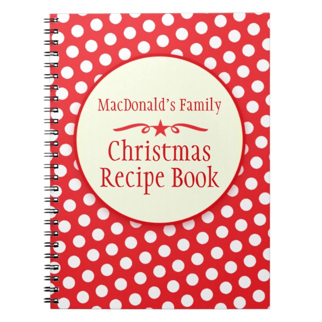 Family recipe polka dot red notebook (Front)