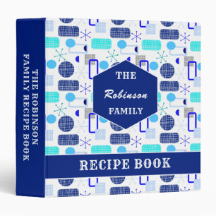 Family Recipe Retro Atomic Starburst Personalized 3 Ring Binder