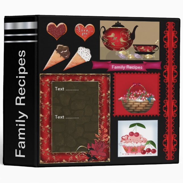 Family recipes 3 ring binder (Front/Spine)