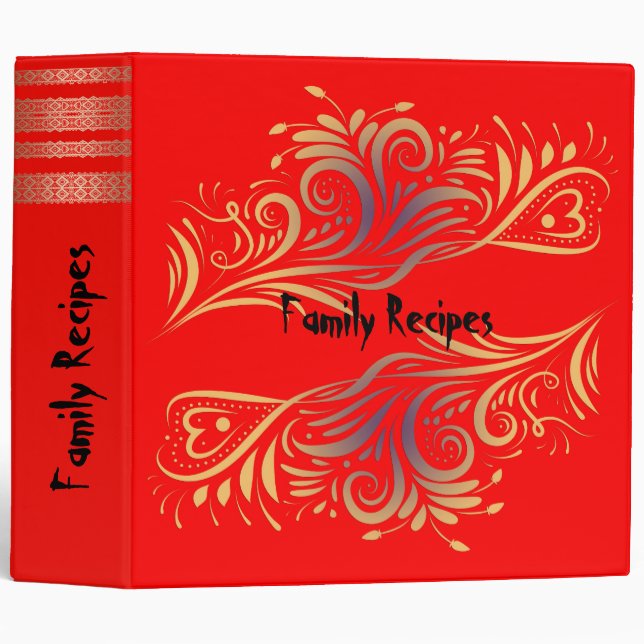 Family recipes 3 ring binder (Front/Spine)