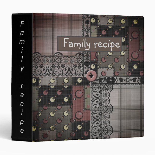 Family recipes 3 ring binder (Front/Spine)
