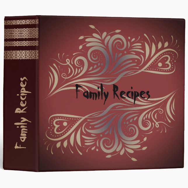 Family recipes 3 ring binder (Front/Spine)