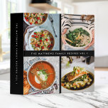 Family Recipes 4 Photo Recipe Collection Black 3 Ring Binder<br><div class="desc">A minimalist elegant family recipe album featuring 4 large photos on a black background with modern typography. The perfect binder to collect your favorite recipes!</div>