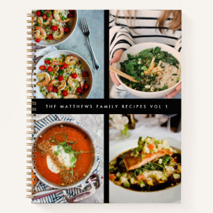 Family Recipes 4 Photo Recipe Collection Black Notebook