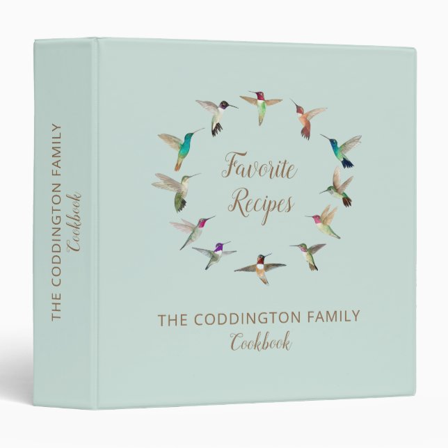 Family Recipes California Hummingbirds 3 Ring Binder (Front/Spine)