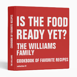 Family recipes funny cookbook red binder