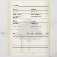 Family Records Genealogy Scrapbook