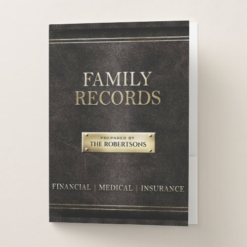 Family Records  Pocket Folder