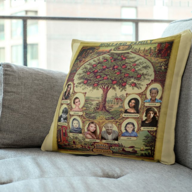 Family Records Tree Keepsake Throw Pillow (Creator Uploaded)