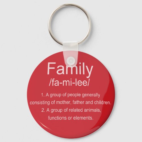 Family  Red  Dictionary  Word Meaning Keychain