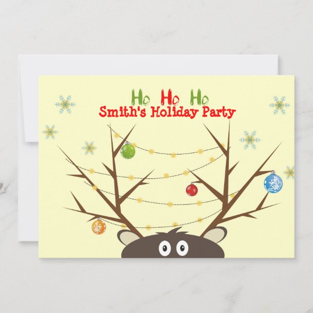 Family Reindeer Christmas Party Invitation (Front)