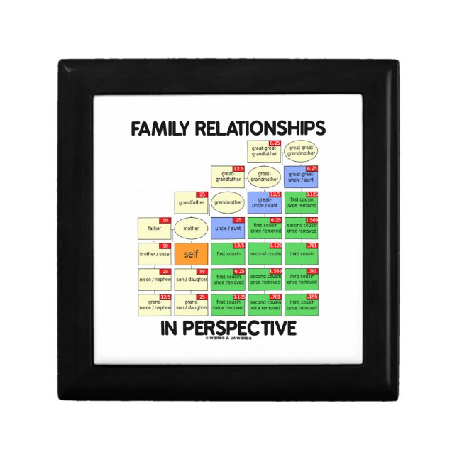 Family Relationships In Perspective (Genealogy) Gift Box (Front)