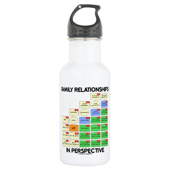 Family Relationships In Perspective (Genealogy) Water Bottle