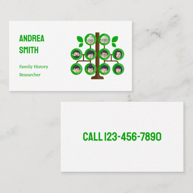 Family Researcher Business Card (Front/Back)