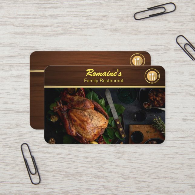 family restaurant business card (Front/Back In Situ)