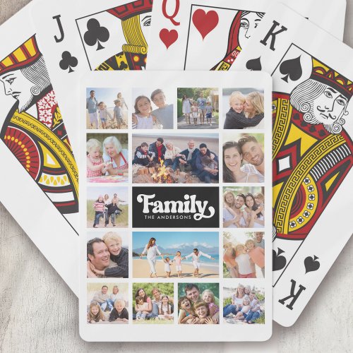 Family Retro Typography Photo Collage 16 Pictures