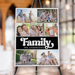 Family Retro Typography Photo Collage Foam Board