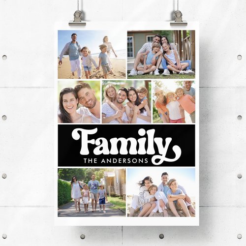 Family Retro Typography Photo Collage