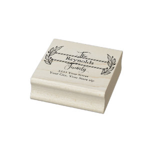 Family Return Address Rubber Stamp