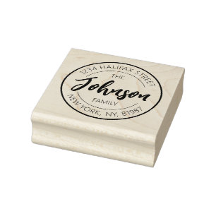 FAMILY RETURN ADDRESS RUBBER STAMP