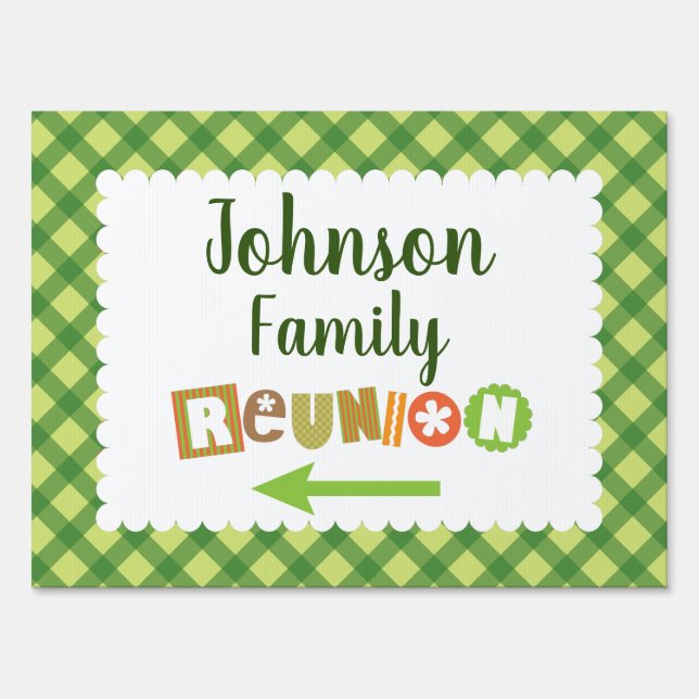 Family Reunion - 18" x 24" Yard Sign with H Frame (Front)